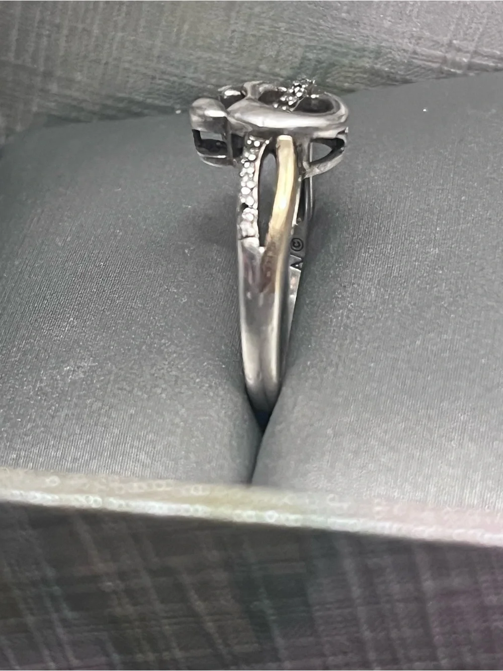 Mother Child Ring 1/20 ct tw Diamond Sterling Silver 10K Gold sz 6.5 2.5g tw